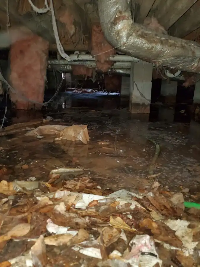 Crawl space flood assessment for Commercial Water Damage Restoration in Fremont