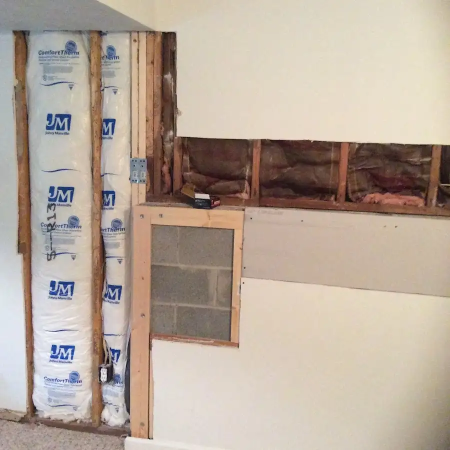 Wall insulation replacement during Basement Flood Cleanup in Fremont